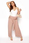 Yours Wide Leg Belted Trousers thumbnail 1