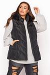 Yours Faux Fur Hood Padded Gilet thumbnail 1