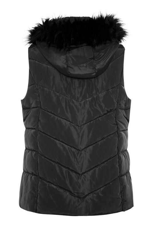 Yours Faux Fur Hood Padded Gilet 3