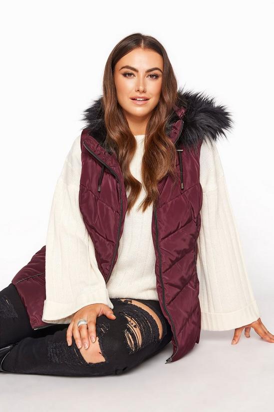 Yours Faux Fur Hood Padded Gilet 1