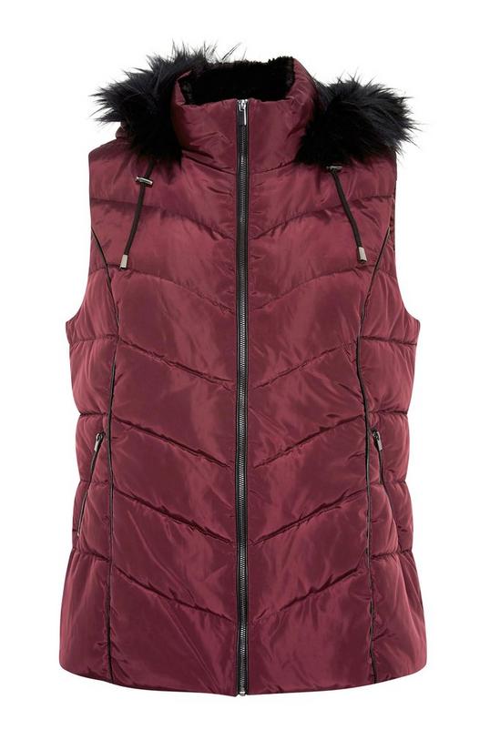 Yours Faux Fur Hood Padded Gilet 2