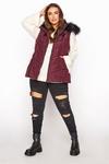 Yours Faux Fur Hood Padded Gilet thumbnail 4