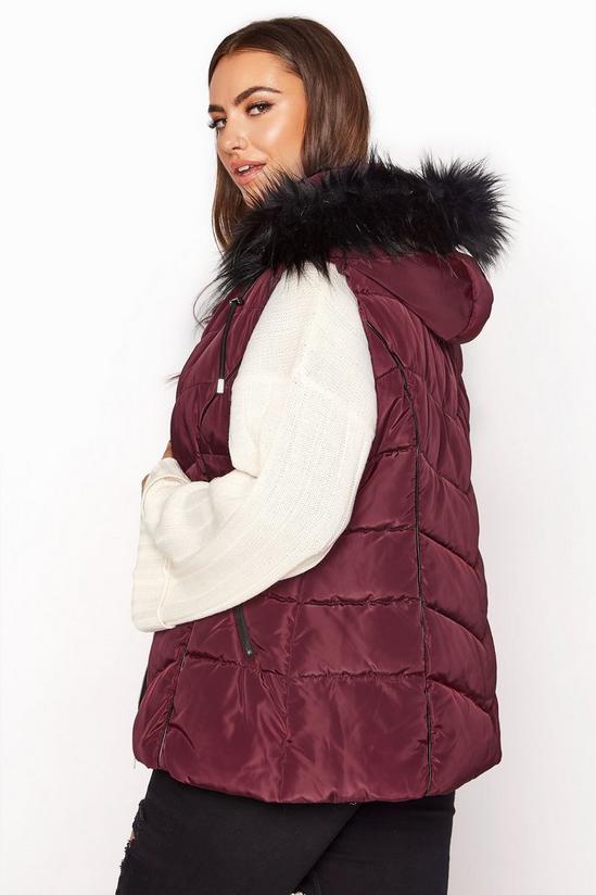Yours Faux Fur Hood Padded Gilet 5