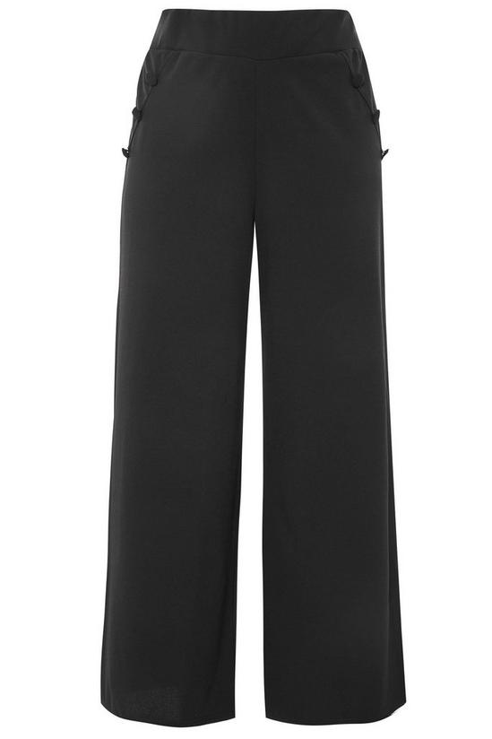 Yours Button Crepe Wide Leg Trousers 3