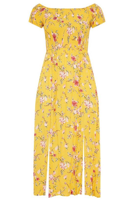 Yours Floral Shirred Bardot Midaxi Dress 2