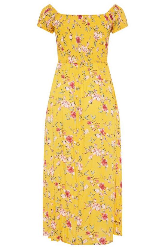 Yours Floral Shirred Bardot Midaxi Dress 3