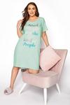 Yours Slogan Dipped Back Cotton Nightdress thumbnail 1