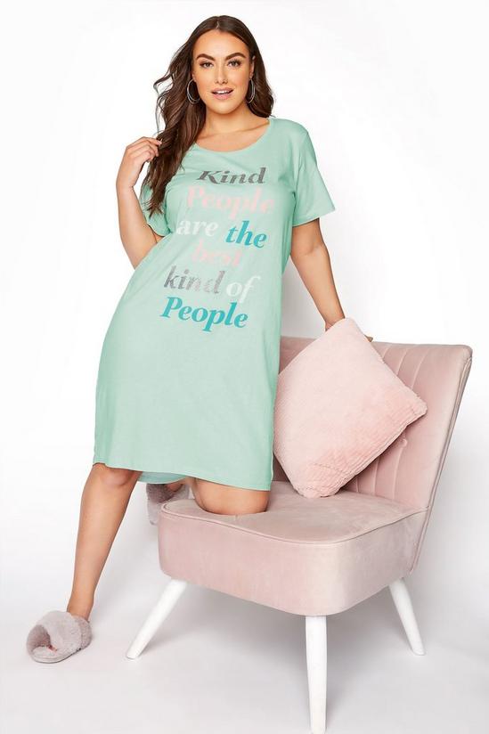 Yours Slogan Dipped Back Cotton Nightdress 1