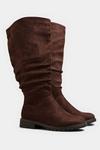 Yours Wide Fit & Extra Wide Fit Ruched Cleated Boots thumbnail 2