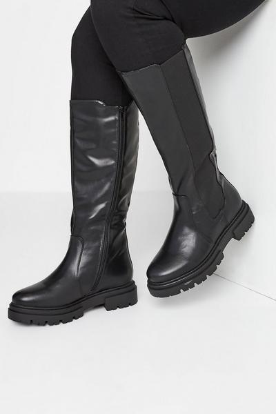 Extra Wide Fit Knee High Cleated Boots