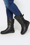 Yours Wide & Extra Wide Fit Leather Wedge Buckle Boots thumbnail 1