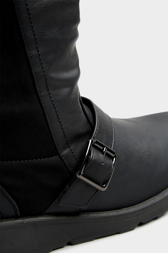 Yours Wide & Extra Wide Fit Leather Wedge Buckle Boots 5