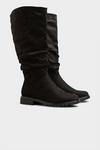 Yours Wide Fit & Extra Wide Fit Ruched Cleated Boots thumbnail 2