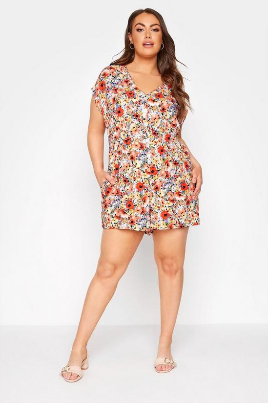 Yours V-Neck Button Playsuit 1