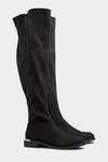 Long Tall Sally Suede Over The Knee Stretch Boots thumbnail 1