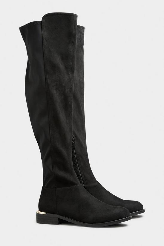 Long Tall Sally Suede Over The Knee Stretch Boots 1
