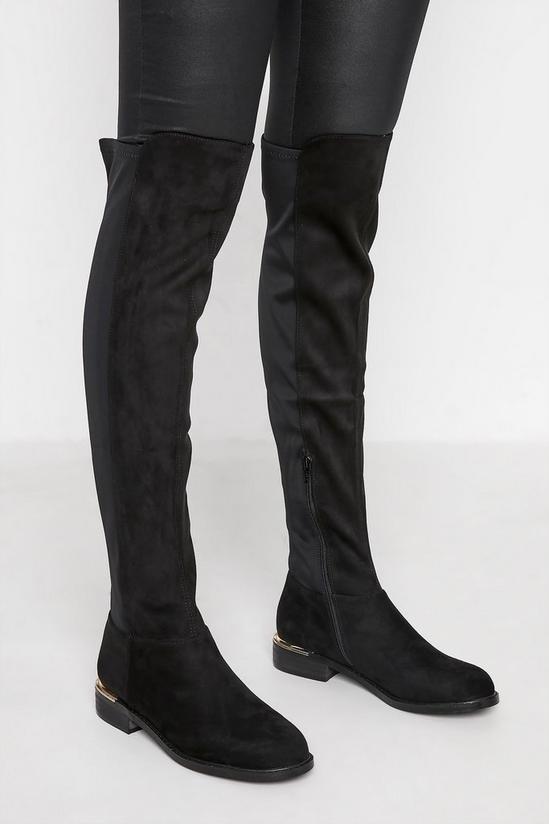Long Tall Sally Suede Over The Knee Stretch Boots 2
