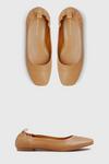 Long Tall Sally Square Toe Leather Ballet Shoes thumbnail 4