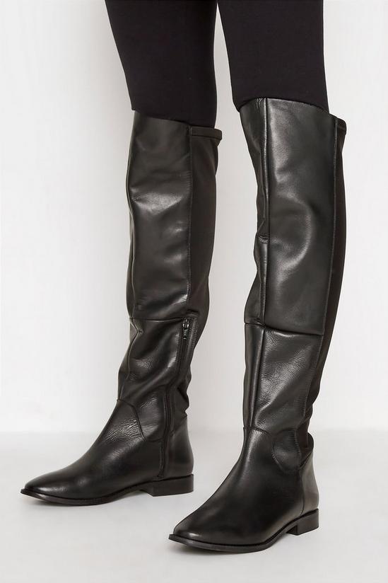 Long Tall Sally Faux Leather Stretch Knee High Boots 1