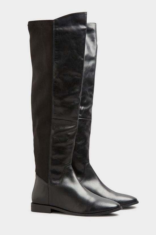 Long Tall Sally Faux Leather Stretch Knee High Boots 2