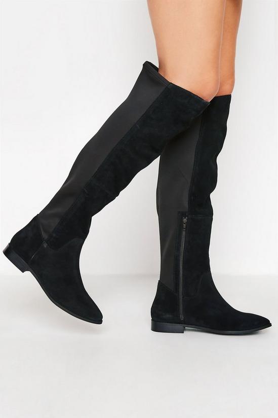 Long Tall Sally Suede Stretch Knee High Boots 1