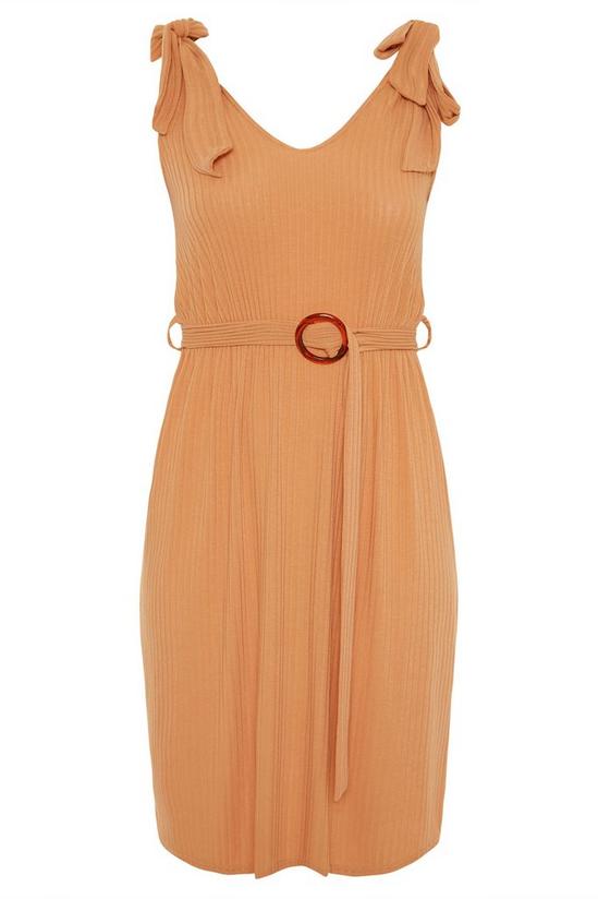 Yours Rib Belted Bow Shoulder Dress 2