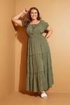 Yours Puff Sleeve Maxi Smock Dress thumbnail 5