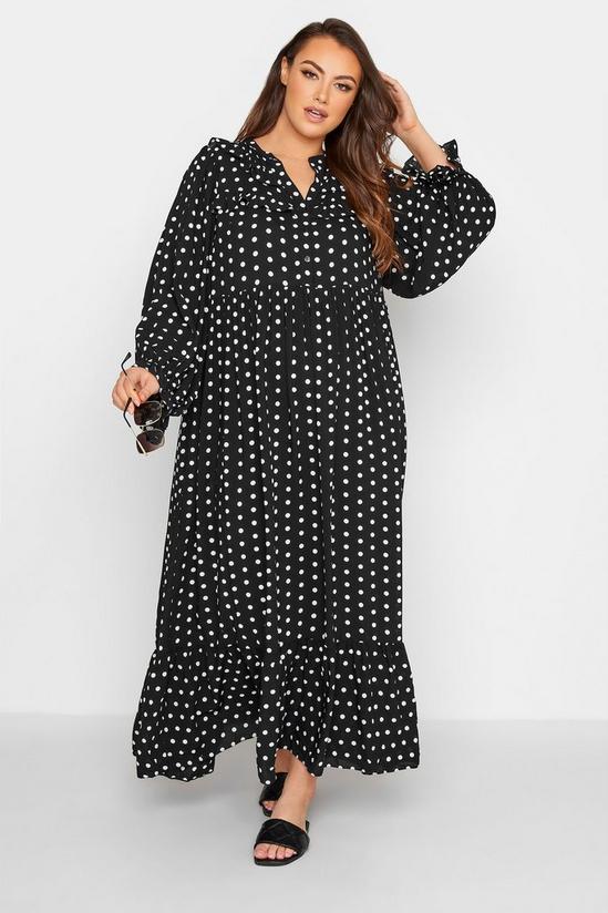 Yours Long Sleeve Frill Smock Maxi Dress 1