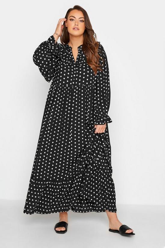 Yours Long Sleeve Frill Smock Maxi Dress 5