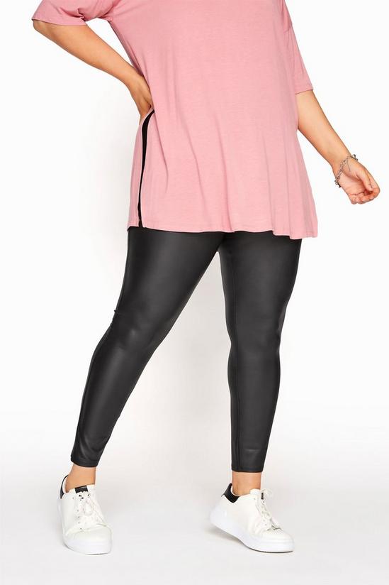 Yours Coated Stretch Leggings 1