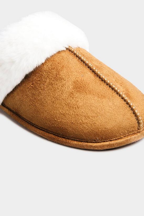 Yours Extra Wide Fit Fur Cuff Mule Slippers 4