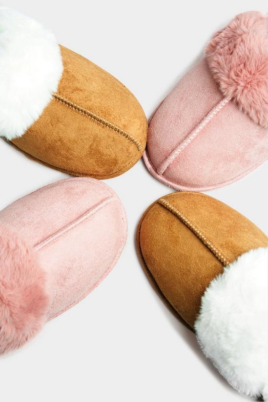 Yours Extra Wide Fit Fur Cuff Mule Slippers 5