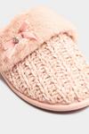 Yours Extra Wide Fit Fur Bow Mule Slippers thumbnail 4