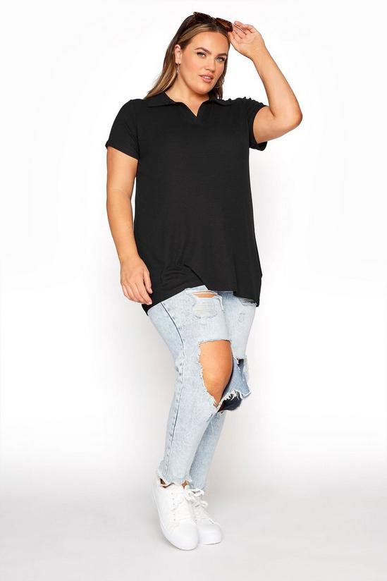 Yours Ribbed V-Neck Polo Top 5
