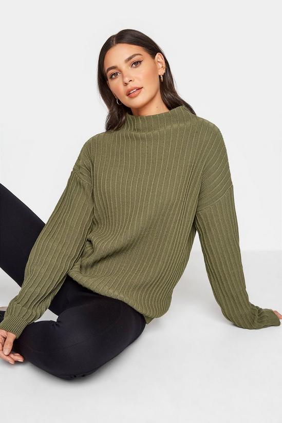 Long Tall Sally Tall Ribbed Funnel Neck Jumper 1