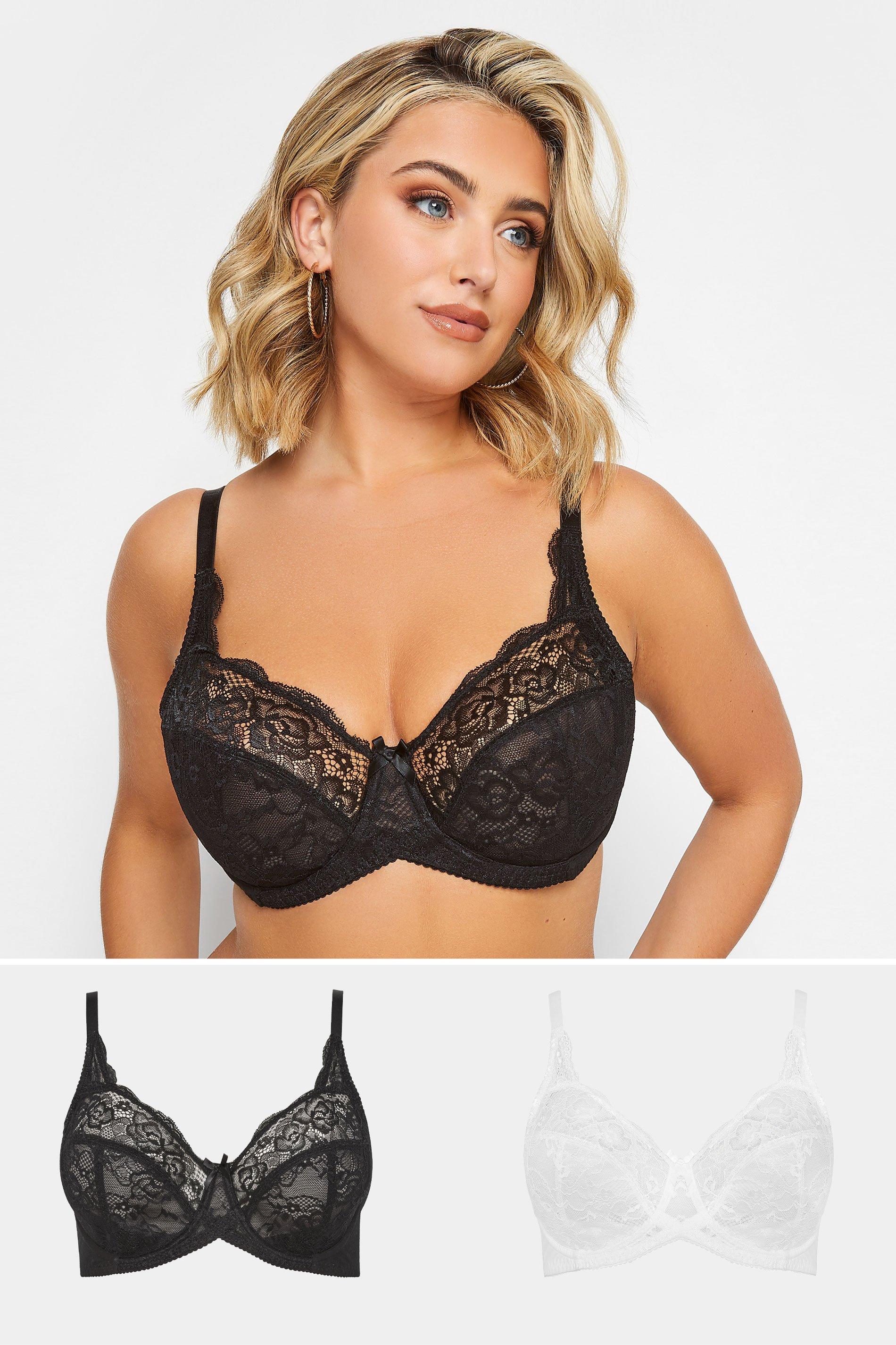 Yours Women's 2 Pack Lace Wired Bras Black 44C - Shopping.com