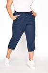 Yours Cropped Linen Mix Trousers thumbnail 1