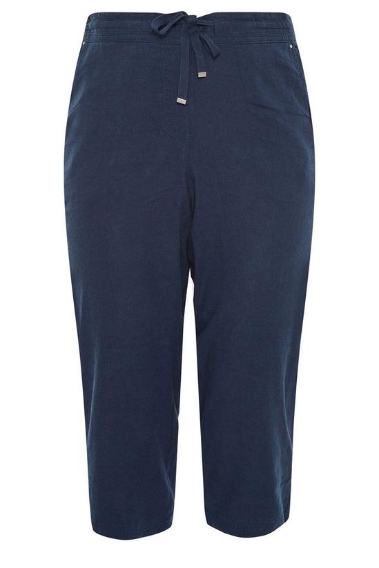 Yours Cropped Linen Mix Trousers 2