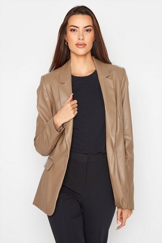 Long Tall Sally Tall Faux Leather Blazer 2