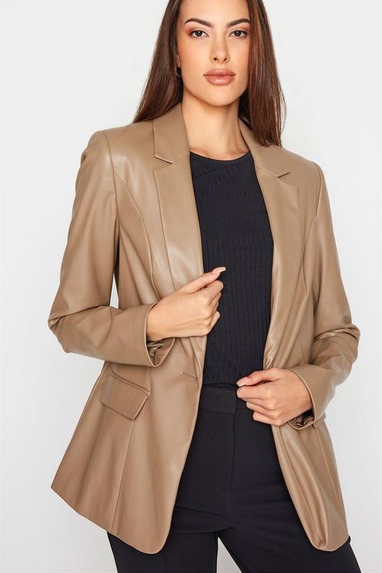 Long Tall Sally Tall Faux Leather Blazer 5