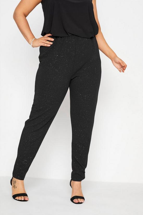 Yours Tapered Glitter Trousers 1