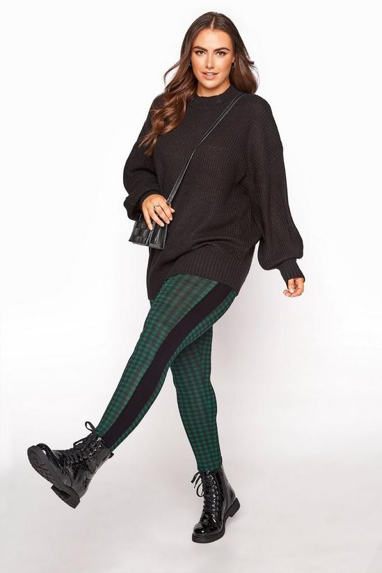 Yours Contrast Check Leggings 1