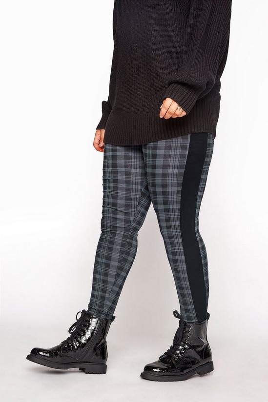 Yours Contrast Check Leggings 4