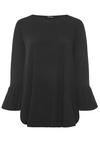 Yours Black Ribbed Flare Top thumbnail 2