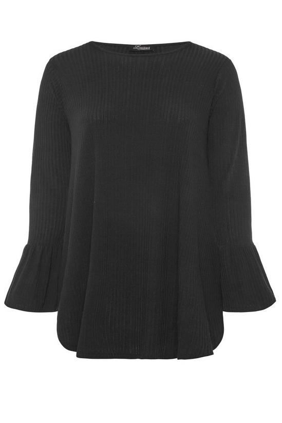 Yours Black Ribbed Flare Top 2