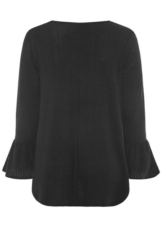 Yours Black Ribbed Flare Top 3