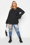 Yours Black Ribbed Flare Top thumbnail 5