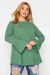 Yours Ribbed Flare Long Sleeve Top thumbnail 1