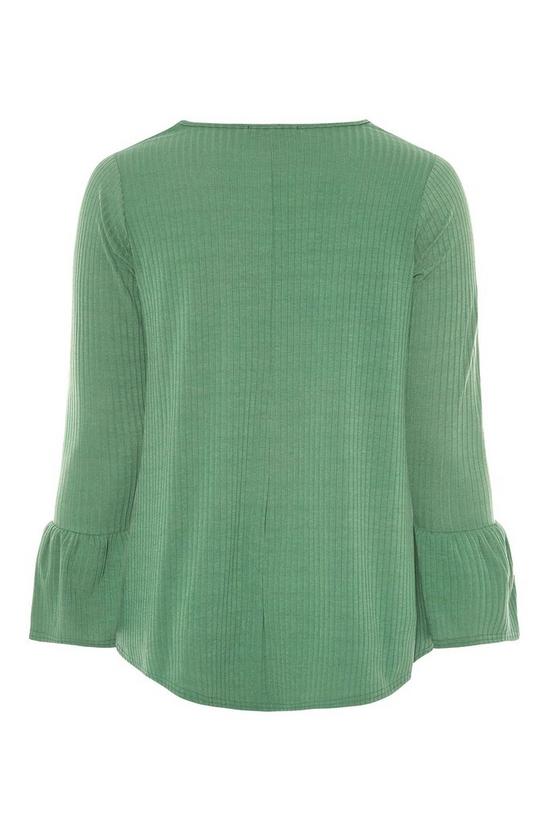 Yours Ribbed Flare Long Sleeve Top 3