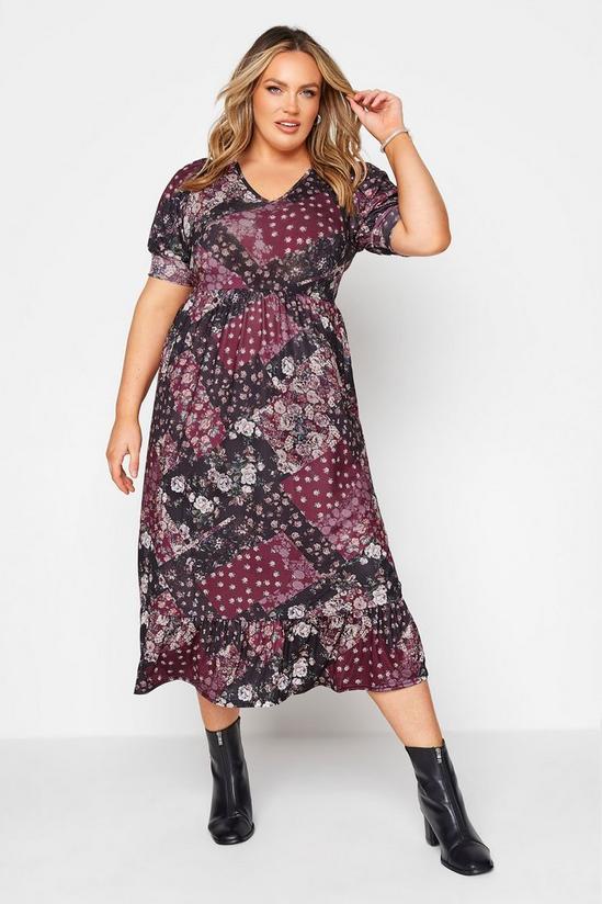 Yours Scarf Print Tiered Midi Dress 1